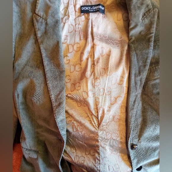 DOLCE AND GABBANA LADIES GRAY VELOUR BLAZER - Picture 8 of 16